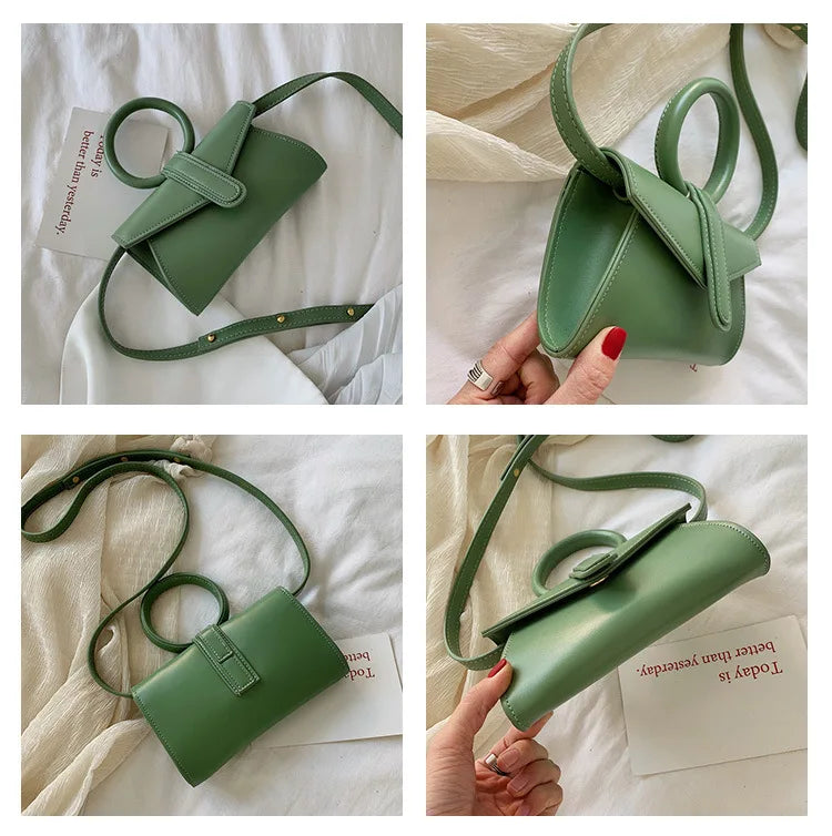 Mini Small Square PU Leather Women's Handbag Shoulder Messenger Bag
