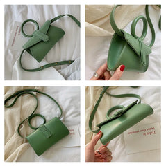 Mini Small Square PU Leather Women's Handbag Shoulder Messenger Bag