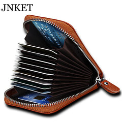 JNKET Leather Organ Clutch Wallet Zipper Purse Billfold Coins Pocket