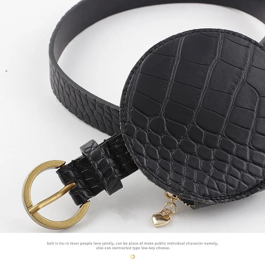 JNKET Women Mini Waist Pack PU Leather Waist Bag Bum Bag