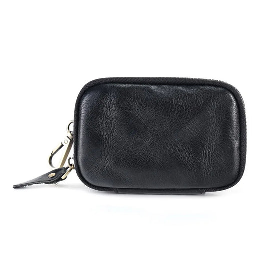 Leather Key Wallet Man Housekeeper Keys Organizer Men Car Key Holder Zipper