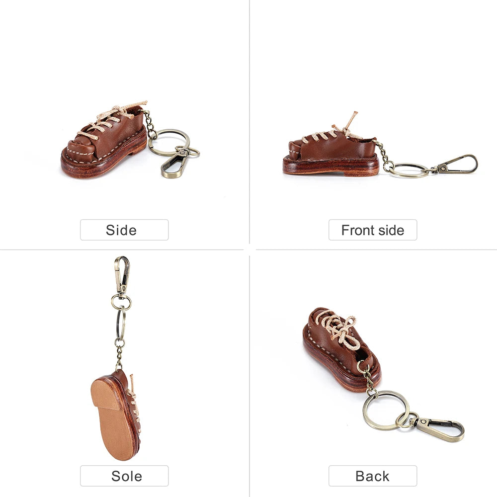 Leather Mini Shoe Keychain Decorations Men Women Shoes Keyring Pendant