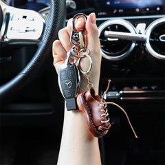 Leather Mini Shoe Keychain Decorations Men Women Shoes Keyring Pendant