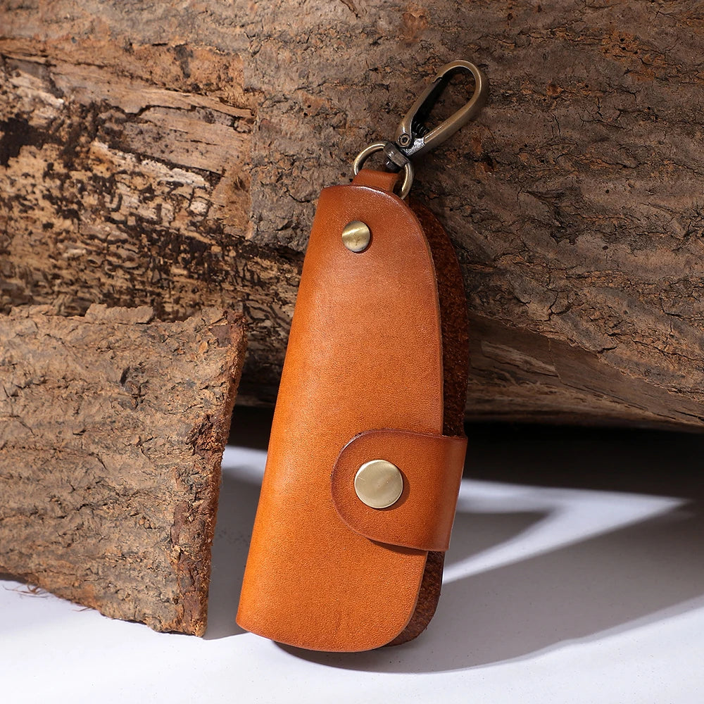 Vintage Leather Key Wallet Men Organizer Housekeeper Keychain