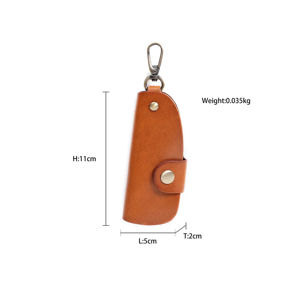 Vintage Leather Key Wallet Men Organizer Housekeeper Keychain