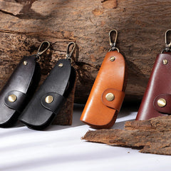 Vintage Leather Key Wallet Men Organizer Housekeeper Keychain