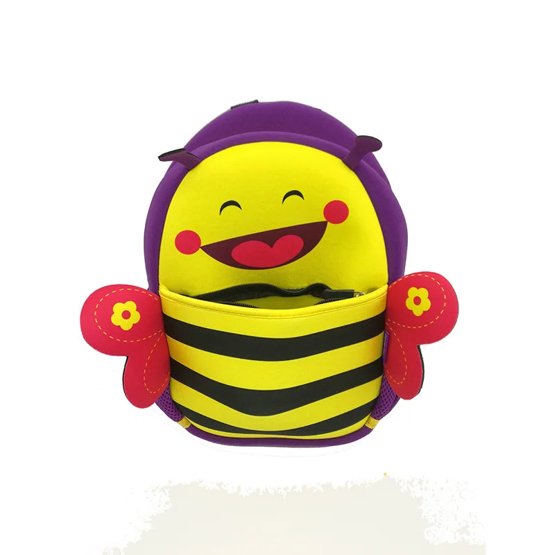 3D Animal Bee Backpack Neoprene Kids School Bags For Girls Boys