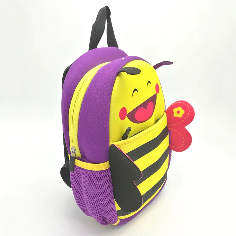 3D Animal Bee Backpack Neoprene Kids School Bags For Girls Boys