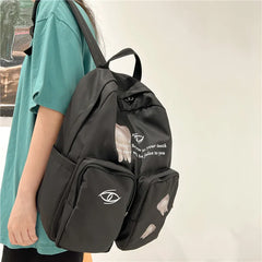 Double Pocket Women Backpack Student Shoulder Bag For Teenage Girls