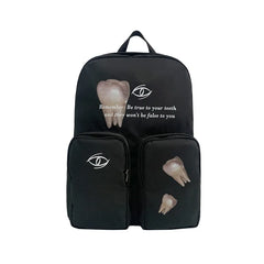 Double Pocket Women Backpack Student Shoulder Bag For Teenage Girls