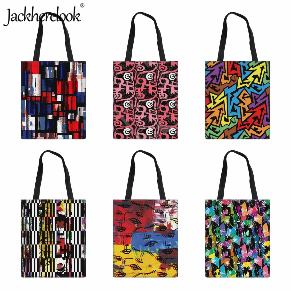 Geometric Art Graffiti Women's Shoulder Bag Canvas Handbag