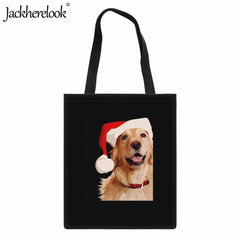 Jackherelook Puppy Pattern Shoulder Bag for Women Canvas Tote Bag