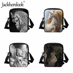 Horse Printed Kids Messenger Bag School Lunch Shoulder Travel Crossbody Shopping