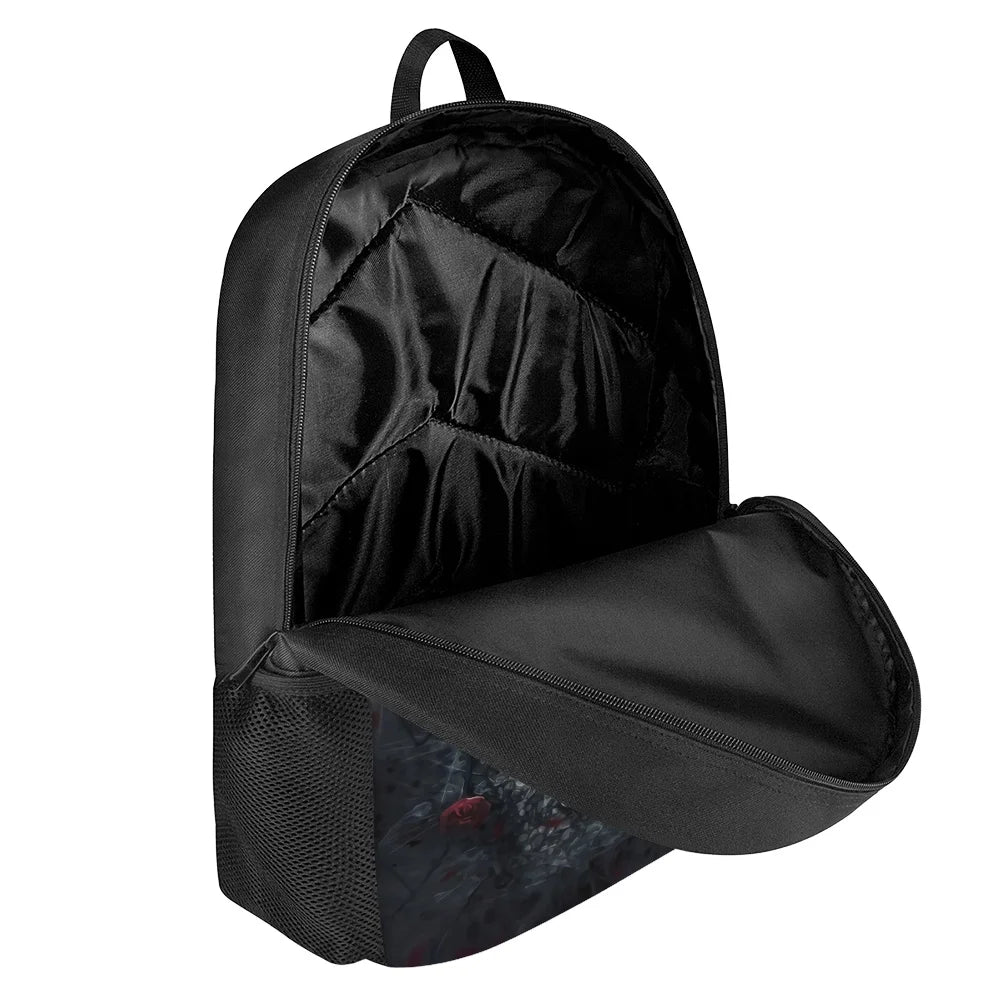 Gothic Skull Floral Backpack for Kids