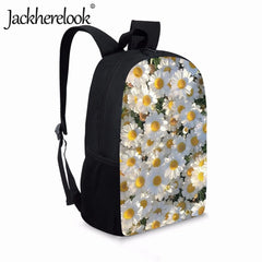 Daisy Printing School Bag for Girls Book Bags College Student Laptop Bag