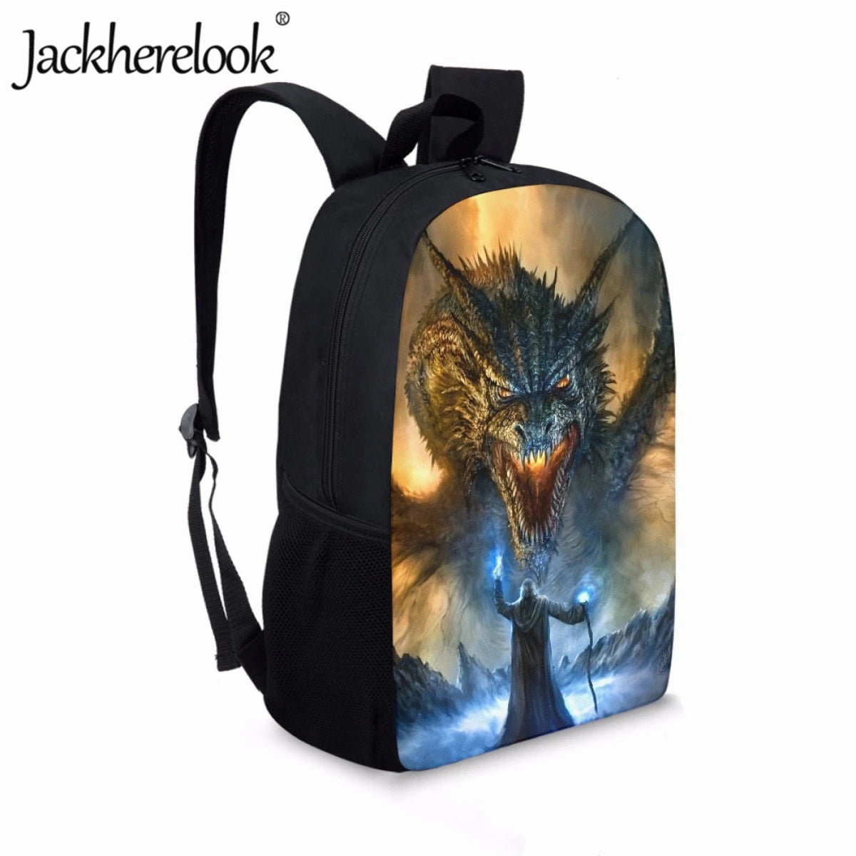Dragon 3D Print Schoolbag for Children Book Bags 17inch Travel Bag