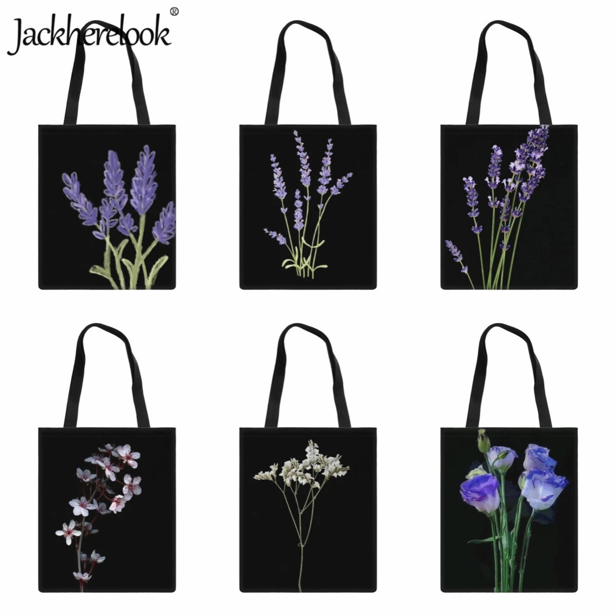 Flower Pattern Print Shoulder Bag Large Capacity Canvas Bag