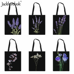 Flower Pattern Print Shoulder Bag Large Capacity Canvas Bag