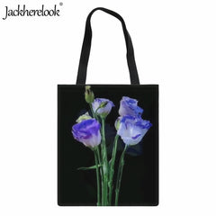 Flower Pattern Print Shoulder Bag Large Capacity Canvas Bag