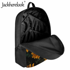 Sunflower Pattern School Backpack for Kid, College Student, 17-inch Laptop Bag