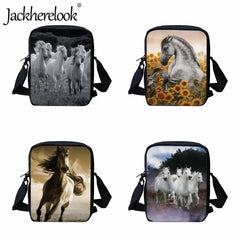 Horse Pattern Kids Schoolbags Book Bags Boys Girls Lunch Bag