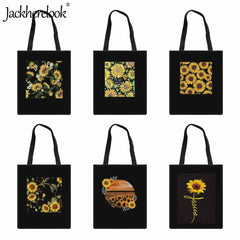 Sunflower Print Shoulder Bag for Women Travel Tote