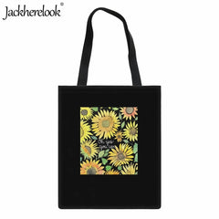 Sunflower Print Shoulder Bag for Women Travel Tote