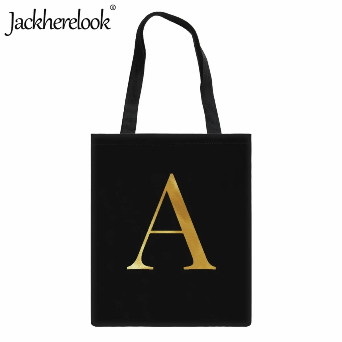 Women's Classic Canvas Tote Bag with English Letter Printing