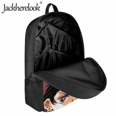 Jackherelook Teenagers School Bag Japanese Anime Demon Slayer Design Bookbag