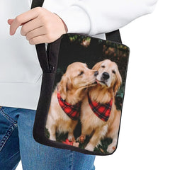 Warm Puppy Pattern Kids Crossbody Bag School Travel Shopping Bag