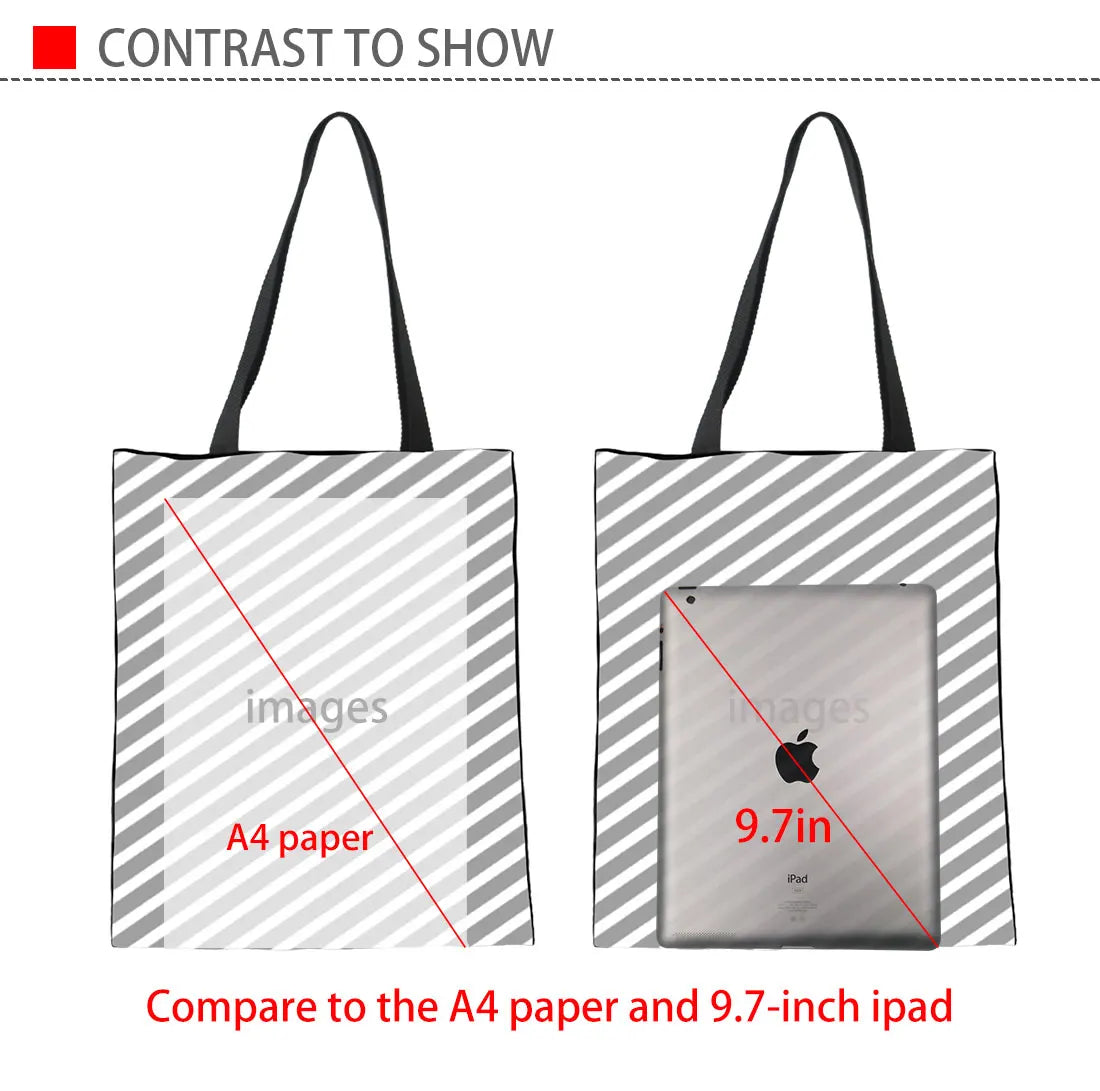 Dog Pattern Shoulder Bag Golden Retriever Print Canvas Tote Bag