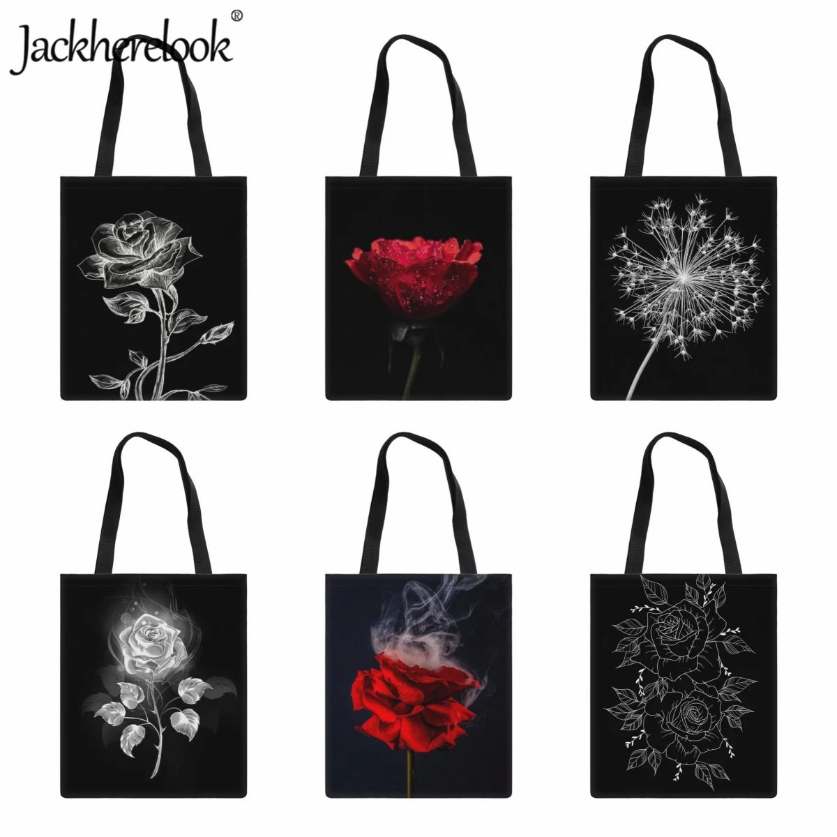 Women's Shoulder Bag Casual Rose Pattern Practical Travel Shopping Bag