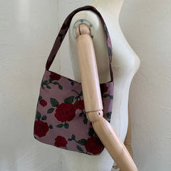 Floral Jacquard Women Shoulder Bag Retro Style Single Shoulder Messenger Handbag