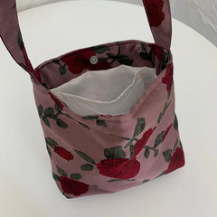 Floral Jacquard Women Shoulder Bag Retro Style Single Shoulder Messenger Handbag
