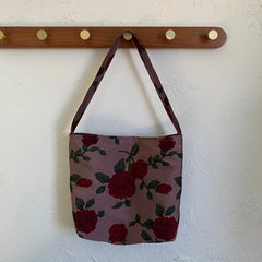 Floral Jacquard Women Shoulder Bag Retro Style Single Shoulder Messenger Handbag