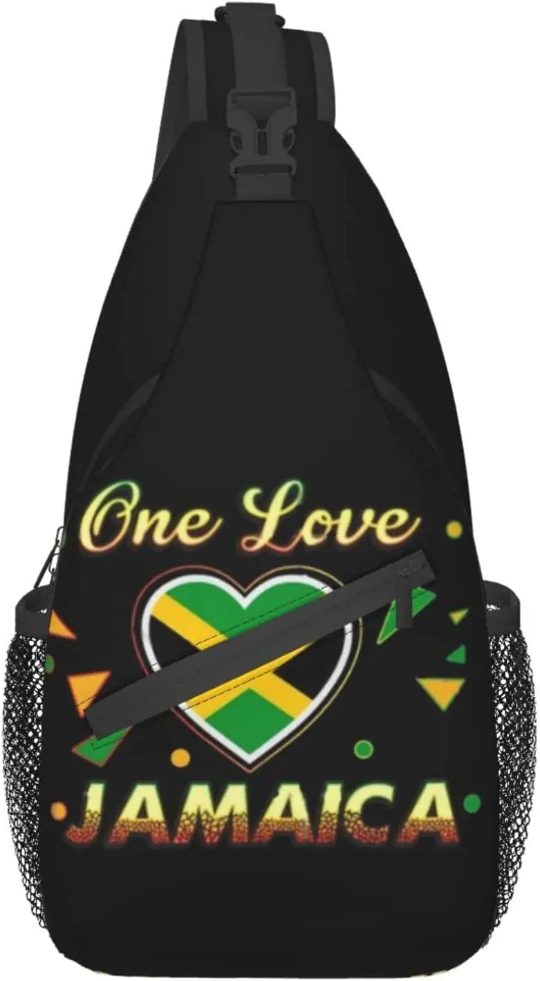 Jamaica Flag Sling Bag Crossbody Backpack Jamaican Travel Hiking