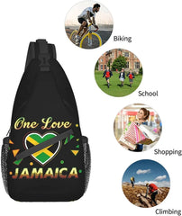 Jamaica Flag Sling Bag Crossbody Backpack Jamaican Travel Hiking
