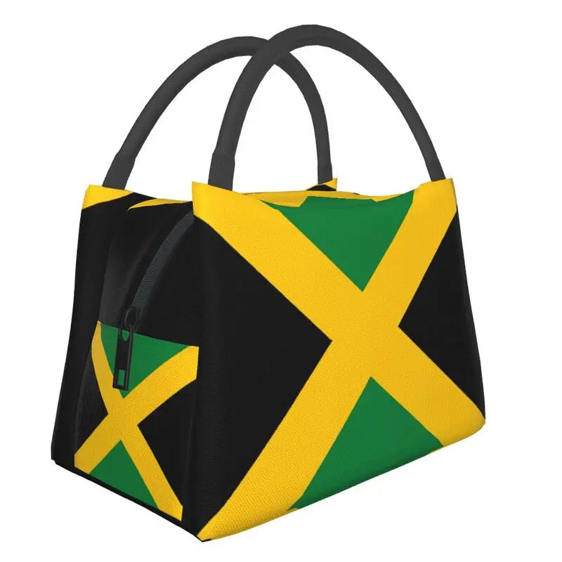 Jamaican Flag Insulated Lunch Bag Women Patriotism Reusable Lunch Tote
