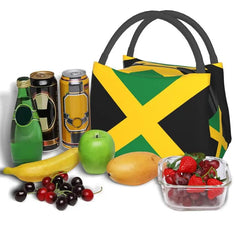 Jamaican Flag Insulated Lunch Bag Women Patriotism Reusable Lunch Tote