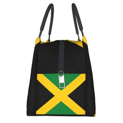 Jamaican Flag Insulated Lunch Bag Women Patriotism Reusable Lunch Tote