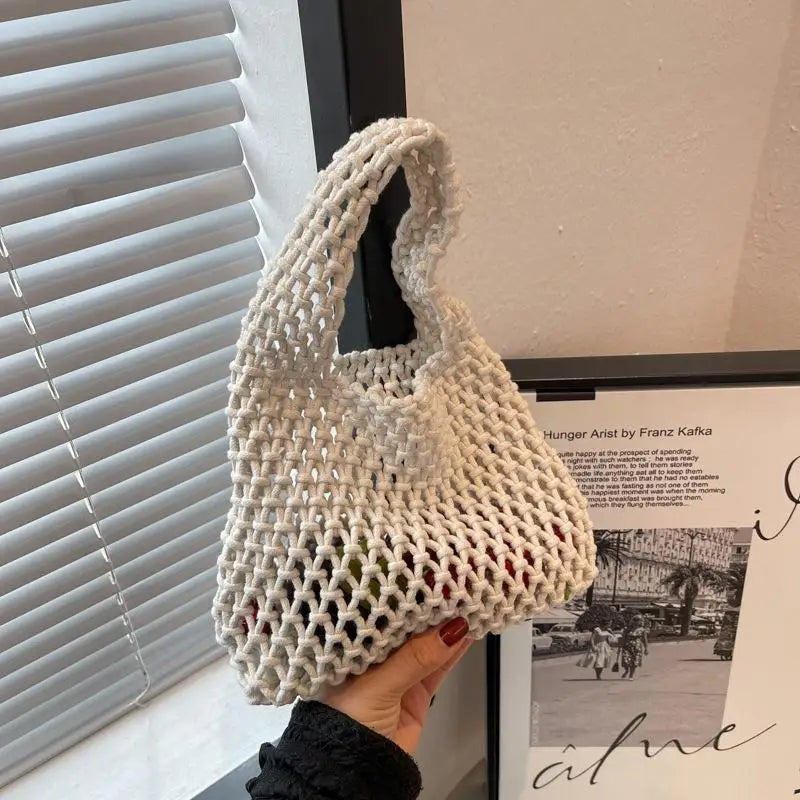 Japanese & Korean Knitted Braid Handbag Crochet Art Shoulder Tote Bag