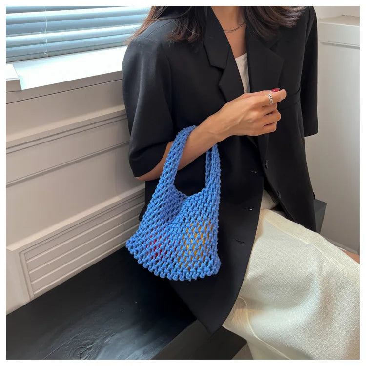 Japanese & Korean Knitted Braid Handbag Crochet Art Shoulder Tote Bag