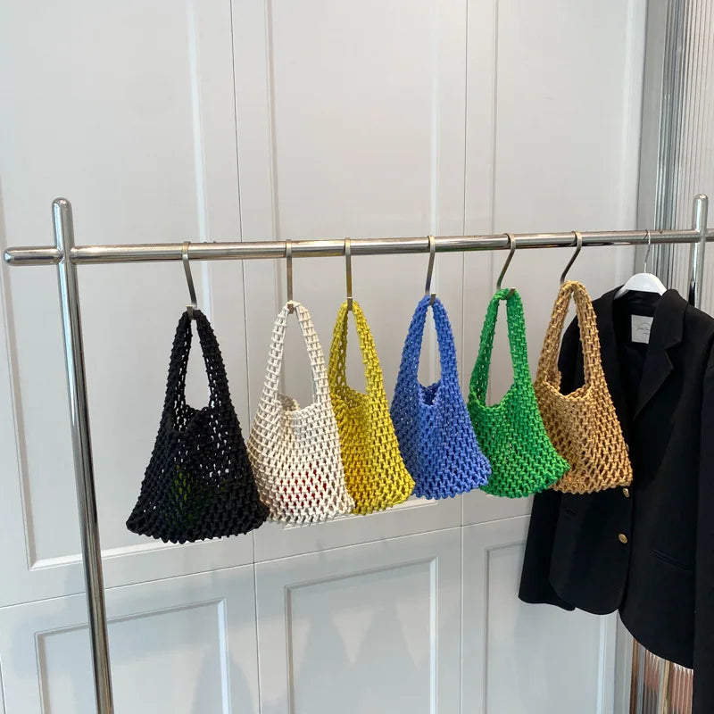 Japanese & Korean Knitted Braid Handbag Crochet Art Shoulder Tote Bag