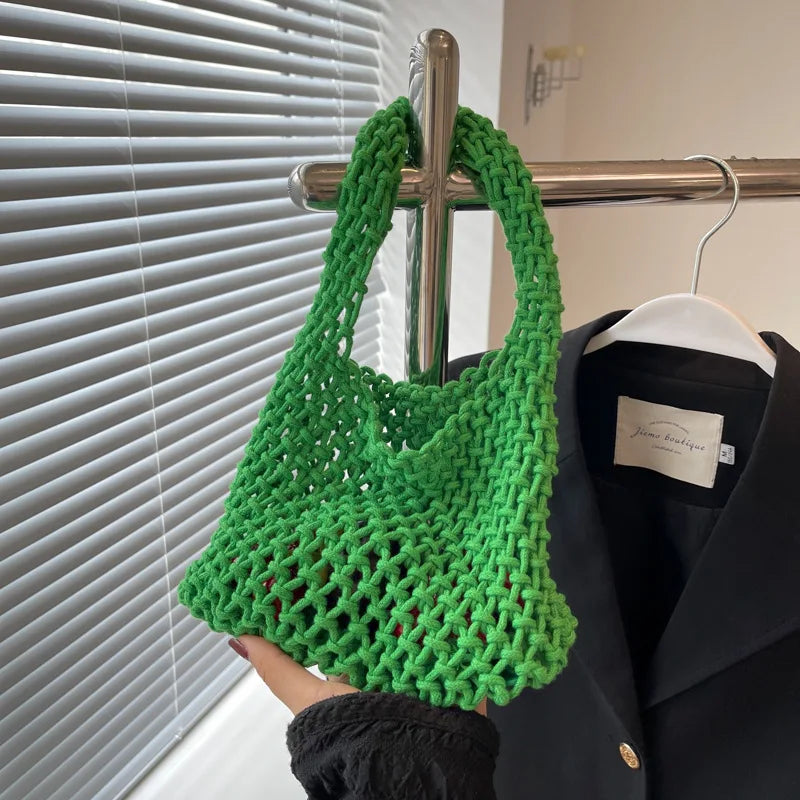 Japanese & Korean Knitted Braid Handbag Crochet Art Shoulder Tote Bag