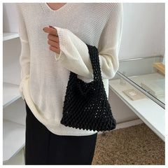 Japanese & Korean Knitted Braid Handbag Crochet Art Shoulder Tote Bag