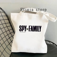 Japan Anime Spy x Family Anya Smug Print Canvas Bag Women's Large Shopping Tote