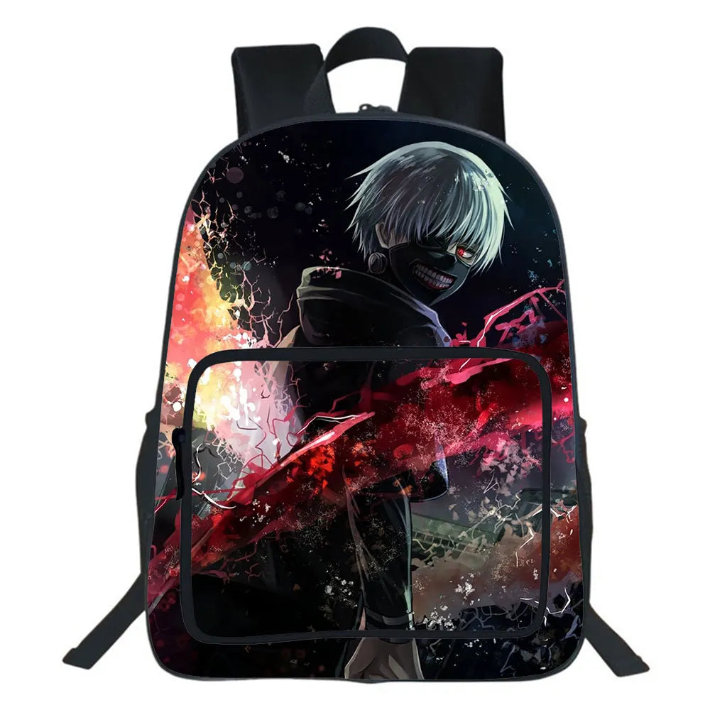 Japan Anime Tokyo Ghoul Backpack Boy Girl Bag Cartoon Double-layer Travel Bag
