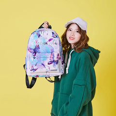 Harajuku Butterfly Backpack Women Waterproof Nylon Summer Bagpack