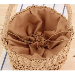 Portable Hollow Straw Beach Bag Vacation Photo Leisure Handbag