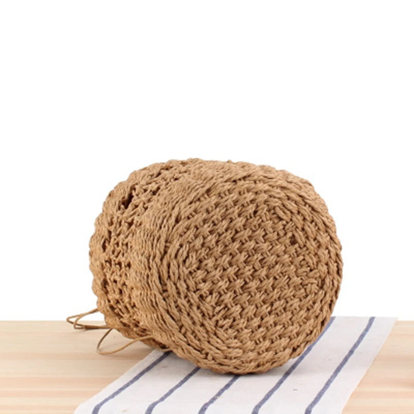 Portable Hollow Straw Beach Bag Vacation Photo Leisure Handbag